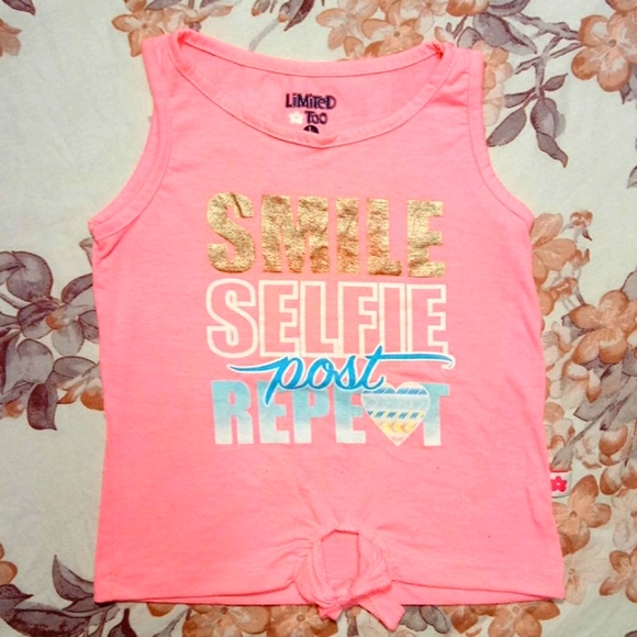 Girls Limited Too Tie-Front Graphic Tank Top – Size L (6) – Preowned - Picture 1 of 4